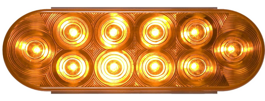 LED 6 in oval amber stop turn tail light, part 571.LD66A10 STL72AMB