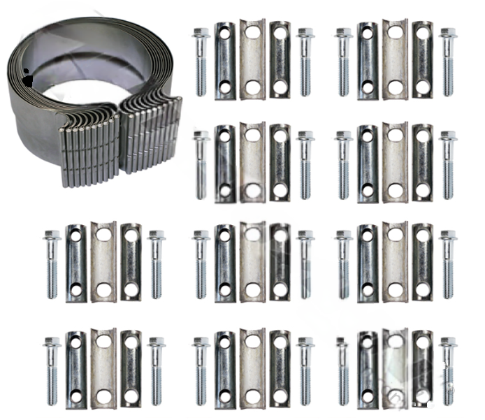 Preformed aluminized steel exhaust band clamp 5 in, part NEL90358B