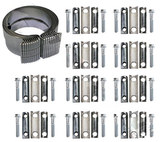 Preformed aluminized steel exhaust band clamp 5 in, part NEL90358B
