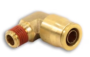Brass 90 degree air brake male elbow fitting 1/2 x 1/4, part NP69-8-4