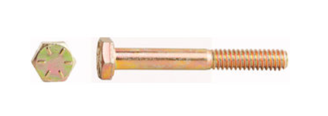 3/4-10 x 3-1/2 Grade 8 yellow zinc hex cap screw, part 0115367