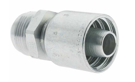 Hydraulic hose fitting, JIC 37 male, part 144501010, side view