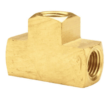 Brass female union tee, 1/4 x 1/4 inch, part 177.9101B