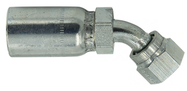 Hydraulic hose fitting, 45 degree ORFS female, part 14710-0404