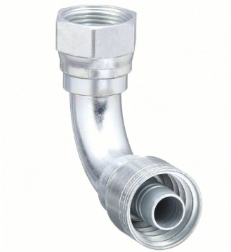 Hydraulic hose fitting, 90 degree JIC 37 female, part 14425-1616