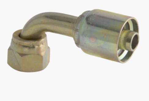 Hydraulic hose fitting, 90 degree JIC 37 female, part 14425-0606