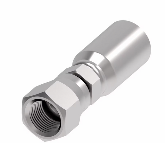 Hydraulic hose fitting, ORFS female, part B2-OFFX-1010, side view