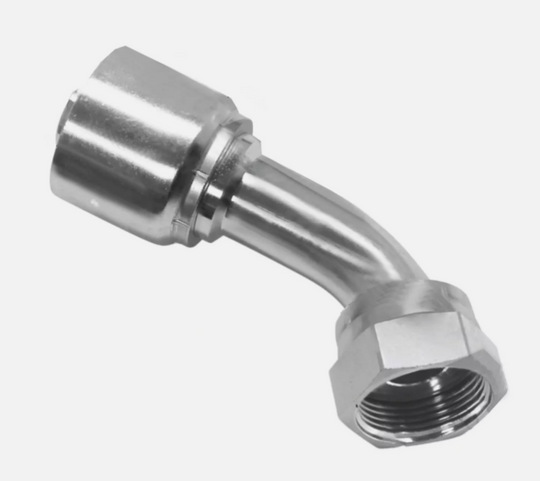 Hydraulic hose fitting, 45 degree ORFS female, part 14710-1616