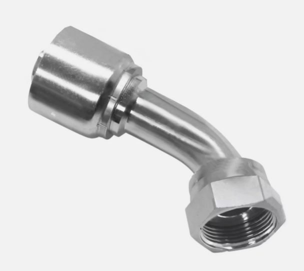 Hydraulic hose fitting, 45 degree ORFS female, part 14710-1616