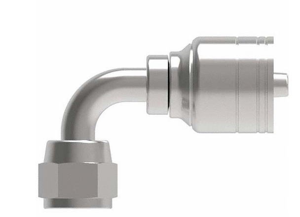 Hydraulic hose fitting, 90 degree JIC 37 female, part 14425-0404