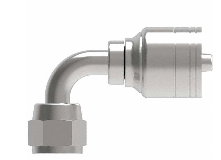 Hydraulic hose fitting, 90 degree JIC 37 female, part 14425-0404