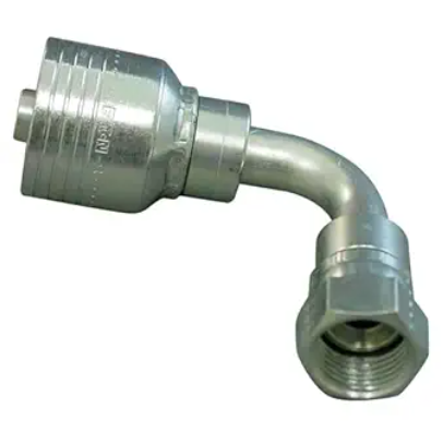 Hydraulic hose fitting, 90 degree JIC female, part 14425-0406
