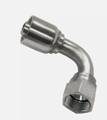 Hydraulic hose fitting, 90 degree JIC 37 female, part 14425-0880