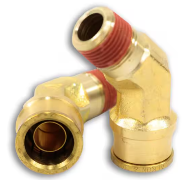 DOT push to connect brass 45 degree fitting