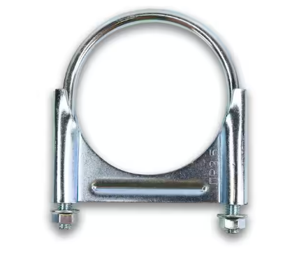 Chrome 4 in flat U-bolt saddle exhaust clamp, part 562.U3404C