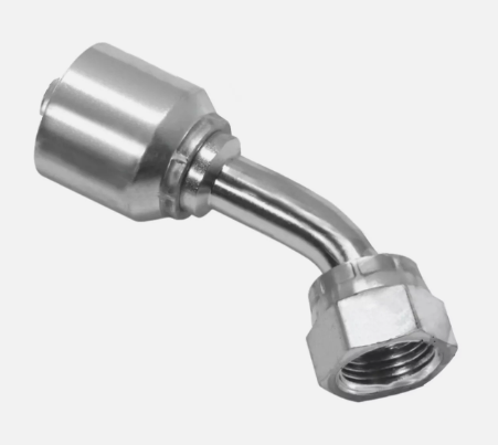 Hydraulic hose fitting, 45 degree ORFS female, part 14710-0606