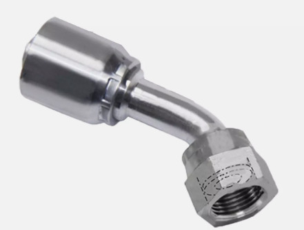 Hydraulic hose fitting, 45 degree JIC 37 female, part 14420-0808