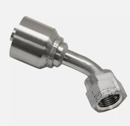 Hydraulic hose fitting, 45 degree JIC 37 female, part 14420-0606