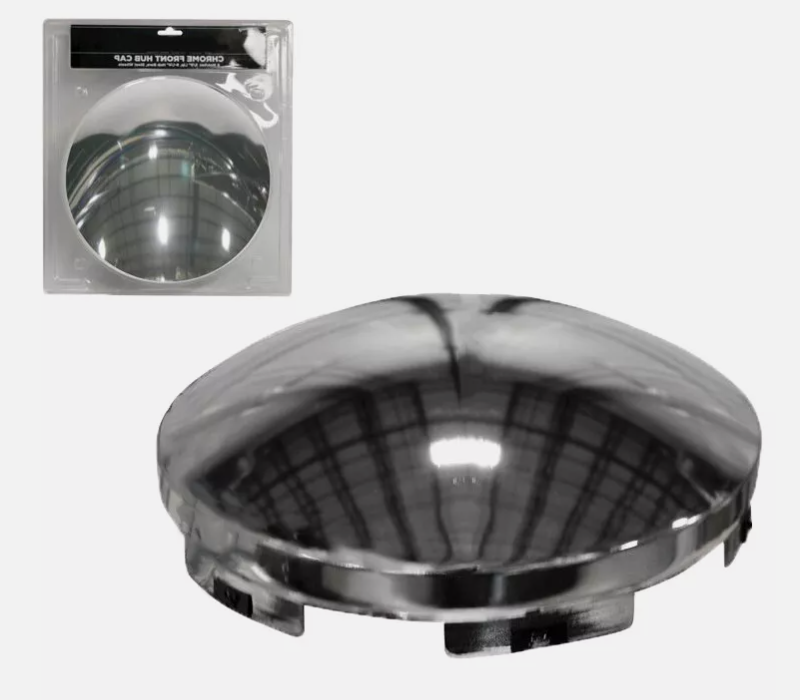 Chrome front hub cap 6 notch 5/8 in lip, part 562.B1604C