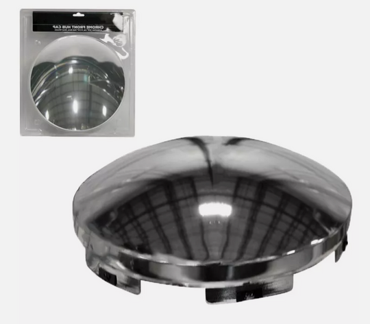 Chrome front hub cap 6 notch 5/8 in lip, part 562.B1604C