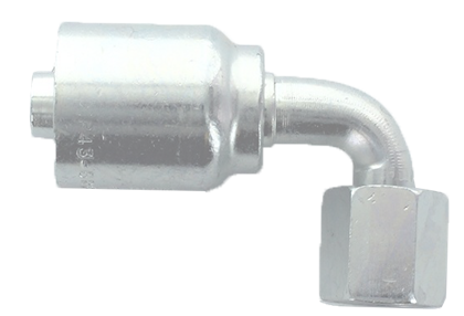 Hydraulic hose fitting, 90 degree JIC 37 female, part 14447-0606