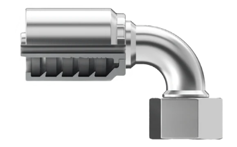 Hydraulic hose fitting, 90 degree ORFS female, part B2-OFFX90S-1616
