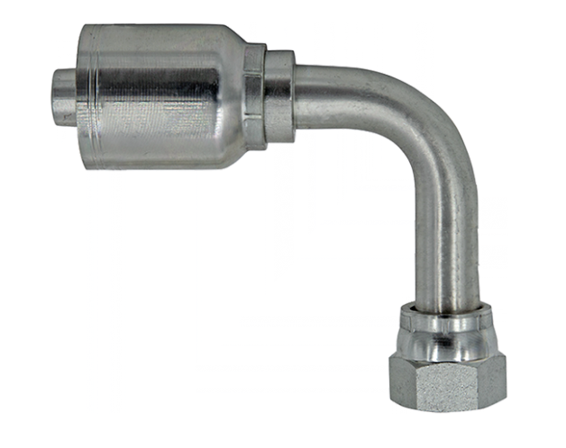 Hydraulic hose fitting, 90 degree ORFS female, part B2-OFFX90L-1212