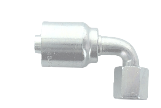 Hydraulic hose fitting, 90 degree JIC 37 female