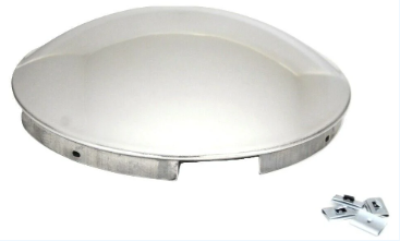 Stainless steel front hub cap 4 notch 7/16 in lip, part 562.B1401SS 20106