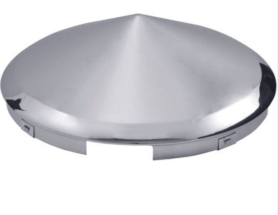 Stainless steel front hub cap 4 notch 7/16 in lip, part 562.B2401SS