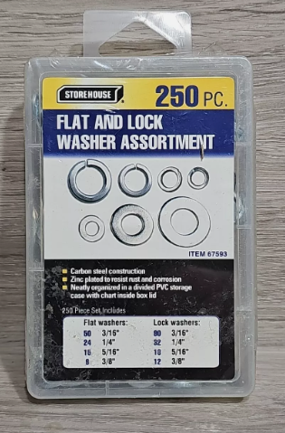 250-piece flat and lock washer assortment