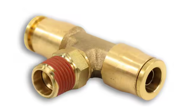 Brass swivel male tee fitting 3/8 x 1/4, part NP72SW-6-4