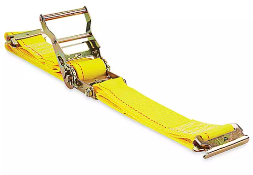 E-track ratchet strap with wire hook, 12 ft
