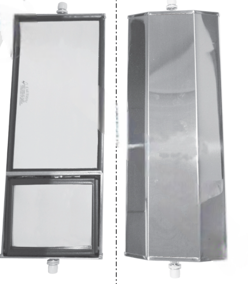 Convex split focus wide angle mirror with adjustment, 6 in