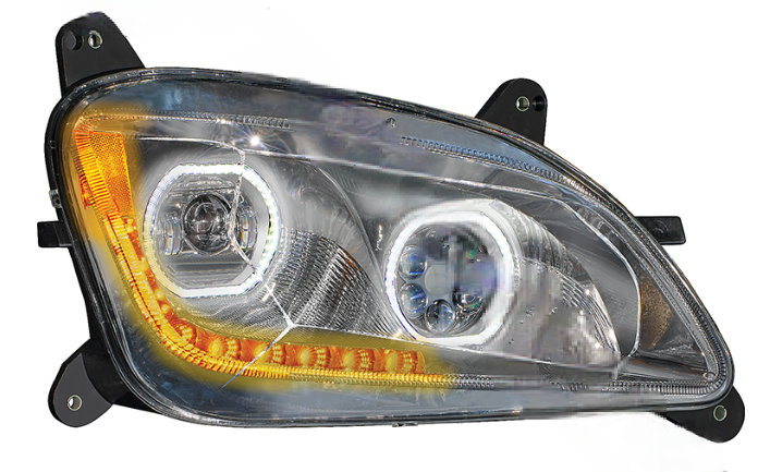 LED RH headlamp for Peterbilt trucks, 42W CREE LED low beam 2400 lumens