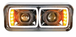 Passenger side blackout projection headlamp with LED turn signal for Kenworth and Peterbilt