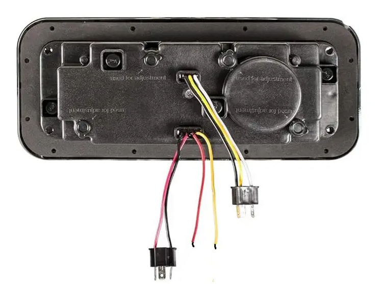 Passenger side blackout projection headlamp for Kenworth and Peterbilt, side view