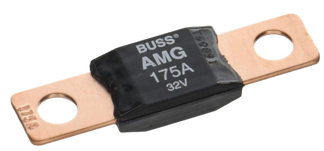175 amp bolt down fuse for truck electrical systems, part MEG175, cross ref AMG-175