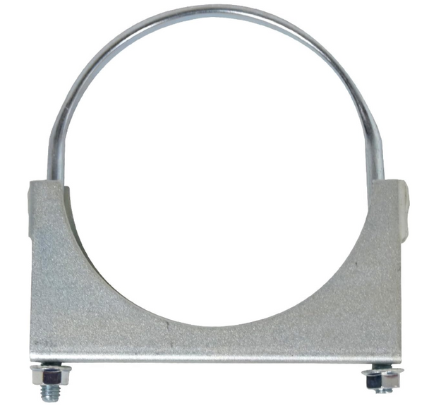 Stainless steel flat U-bolt saddle clamp 5 in with 3/8x16 bolts