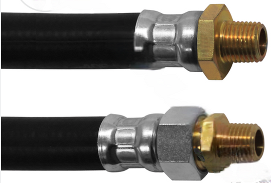Air brake chamber hose assembly, 1/2 x 24 with 3/8 ends, part RH16324