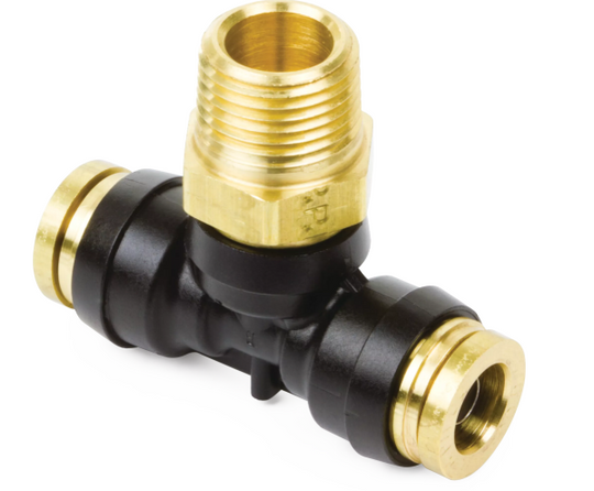 Parker DOT male branch tee swivel fitting, 1/4 x 1/8