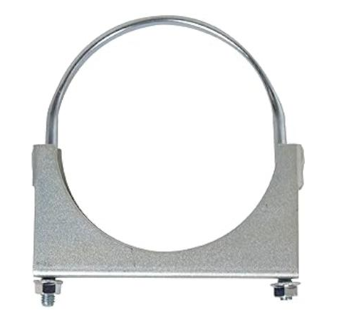 5 in flat U-bolt double saddle exhaust clamp, part P206603