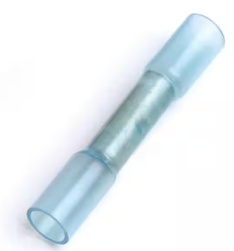 Blue heat shrink butt connector, 16-14 gauge