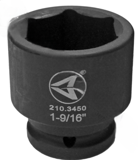 Impact gun socket 1-9/16 inch 6-point