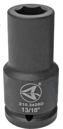 Impact gun socket 13/16 inch 6-point deep