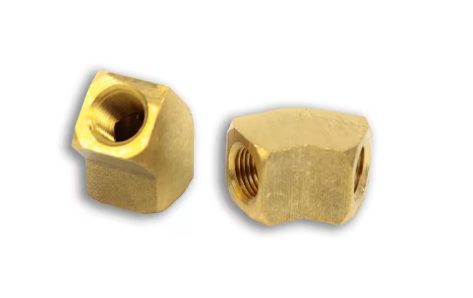 Brass 45 degree female elbow fitting, 1/8 inch