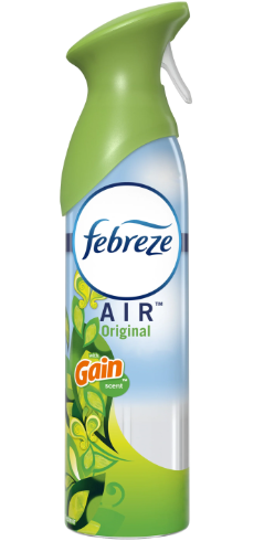 Febreze air freshener spray, side view