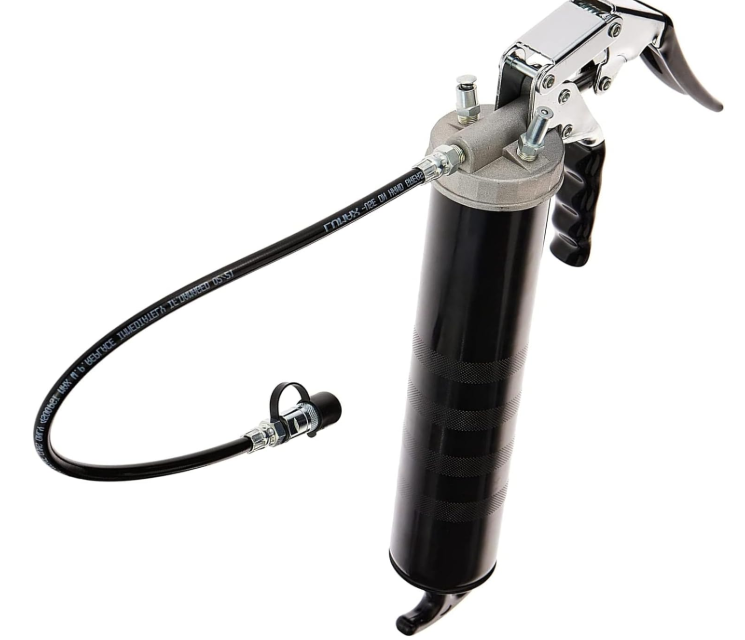 Pistol type grease gun with aluminum alloy head and powder coated tube, part LX1152