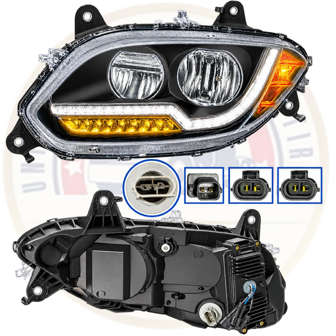 Left-hand LED headlamp for International LT trucks 2017 and newer