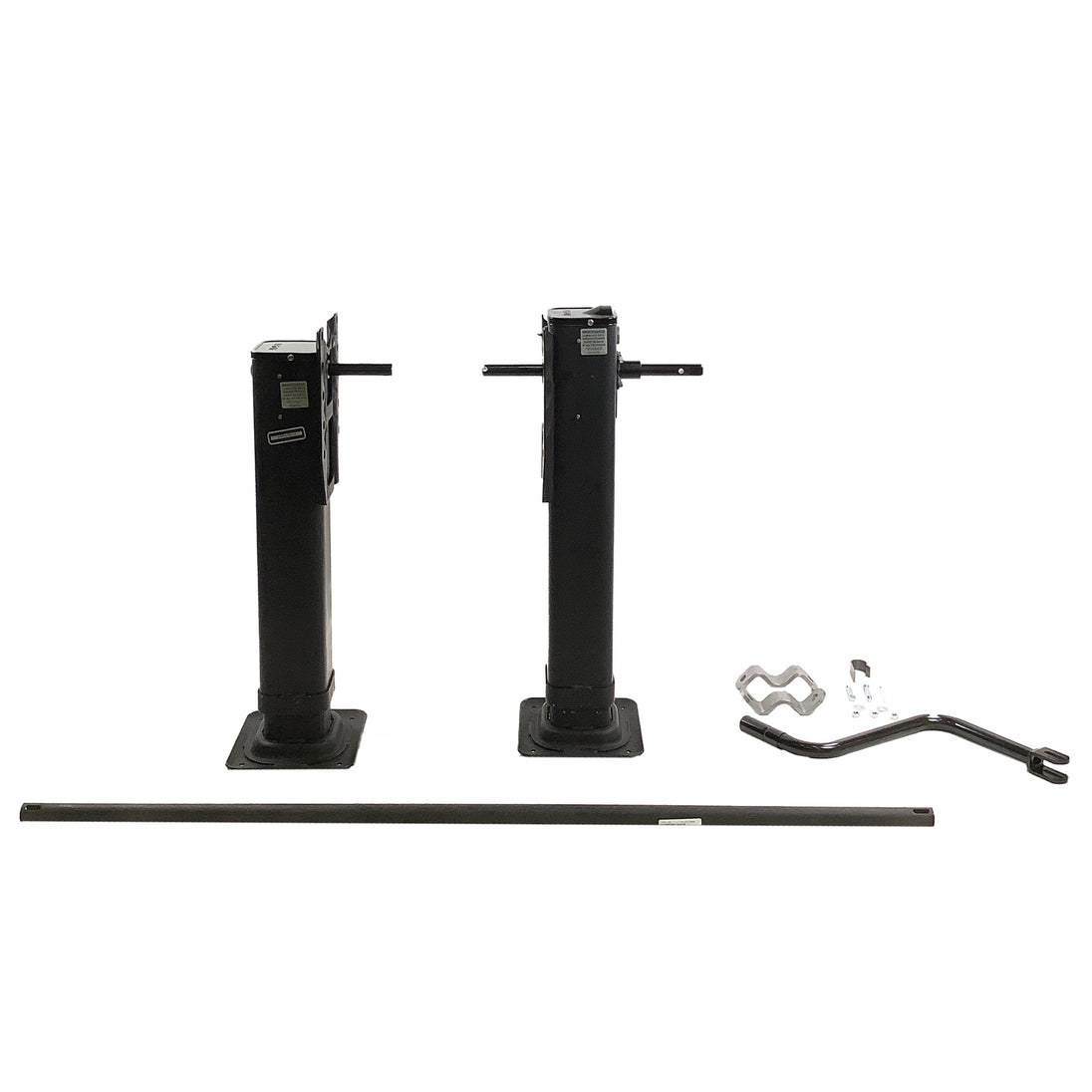 Trailer landing gear set, out-mount, 19in, crank foot